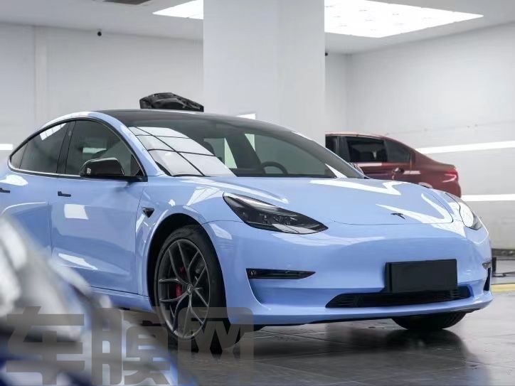 特斯拉Model 3 迷雾蓝改色膜 效果图