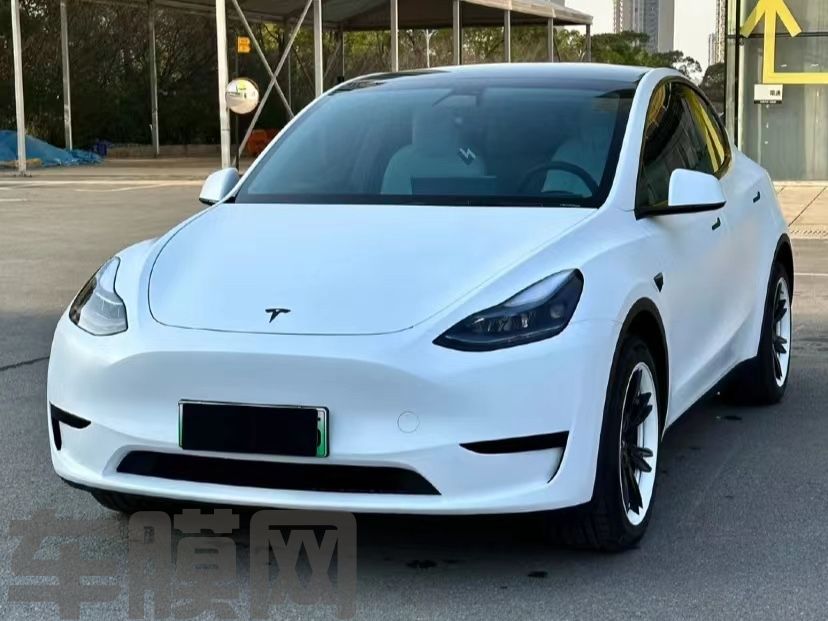特斯拉Model Y 皓月白改色膜 效果图