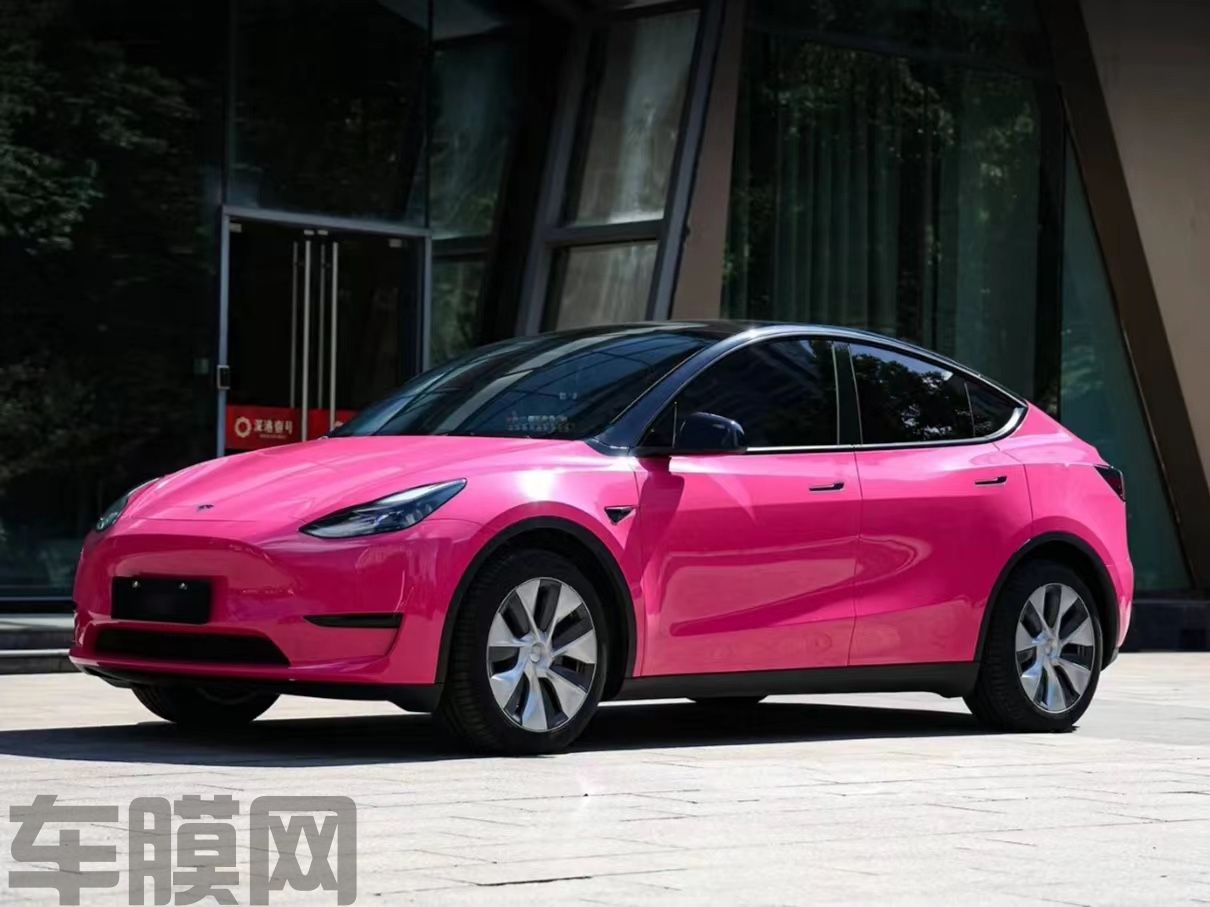 特斯拉Model Y 甜菜根紫改色膜 效果图