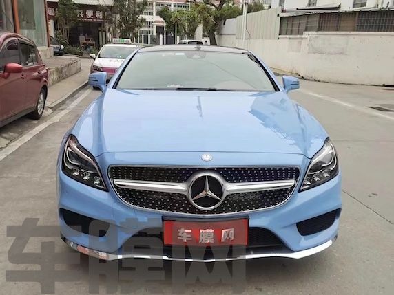 奔驰CLS260 PET雾霾蓝改色膜 效果图