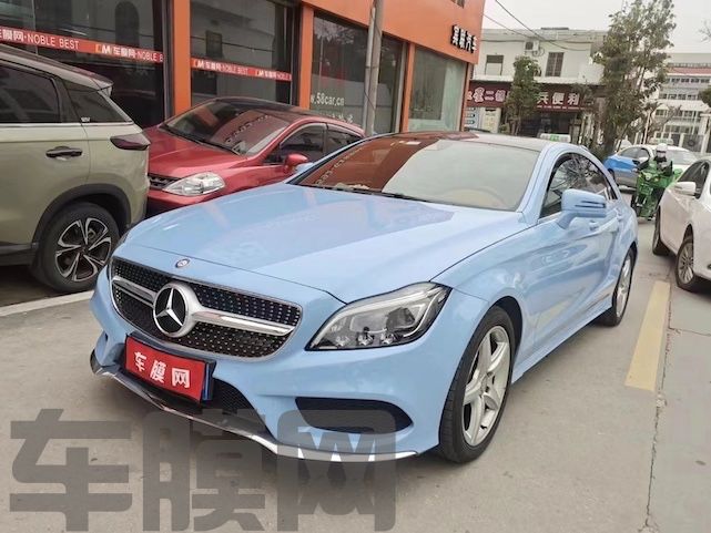 奔驰CLS260 PET雾霾蓝改色膜 效果图