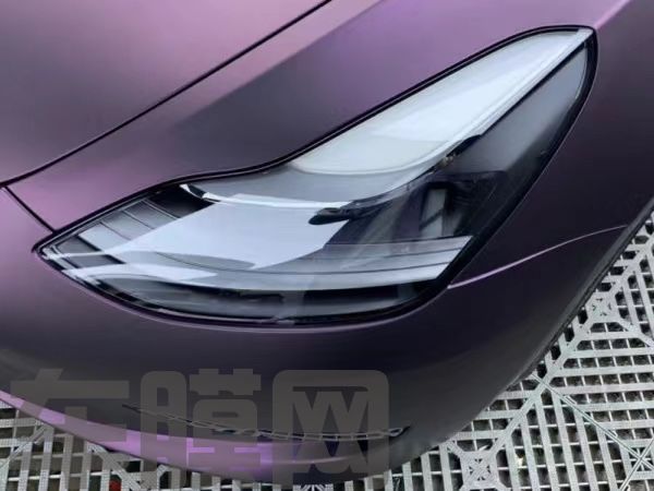 特斯拉Model 3 超哑黑幻紫改色膜 效果图