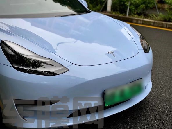 特斯拉Model 3 迷雾蓝改色膜 效果图